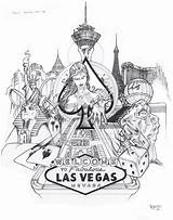 Vegas Las Skyline Sketch Tattoo Paintingvalley sketch template
