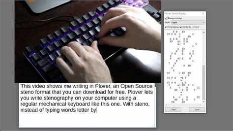 typing  plover   stenotype program