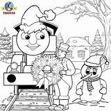 Thomas Coloring Pages Christmas Train Color Friends Printable Clipart Engine Sheets Winter Tank Kids Drawing Print Book Preschool Xmas Children sketch template
