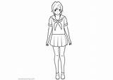 Yandere Simulator Coloring Chan Pages Printable Color Kids Template sketch template
