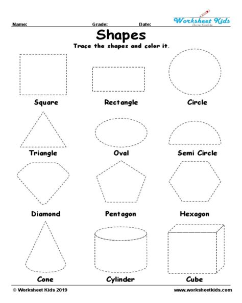 tracing shapes worksheets