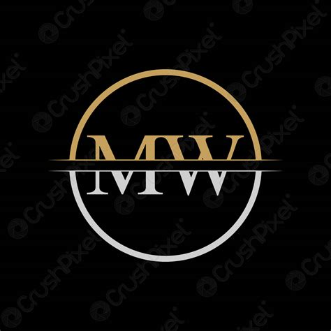 initial mw letter logo design vector template gold  silver stock vector  crushpixel