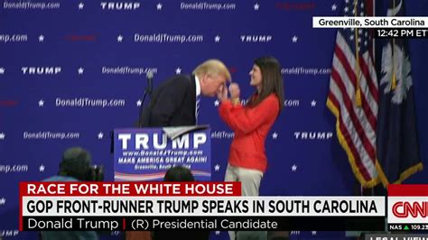 donald trump asks woman to touch his hair cnnpolitics