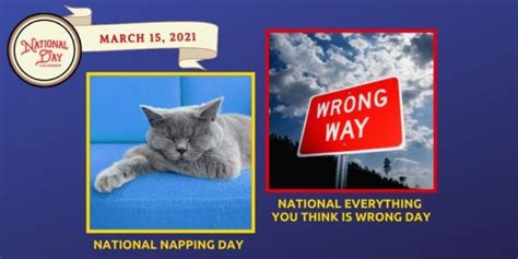 March 15 2021 National Napping Day National Everything You Think