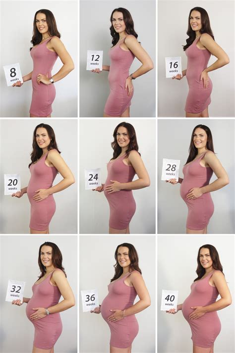 the pregnant woman is posing for pictures in her pink dress and holding
