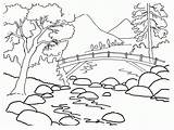 Nature Coloring Scenes Pages Popular Printable sketch template