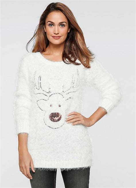 fluffy reindeer christmas jumper christmas jumpers reindeer christmas jumper bpc bonprix