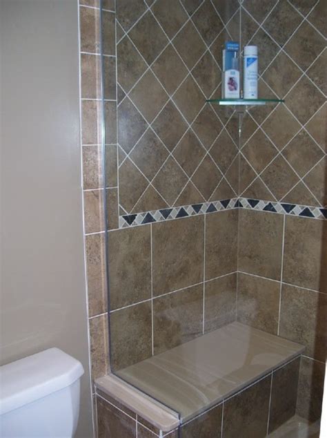 Custom Tempered Glass Shower With Bench Seat Craftsman