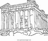 Partenone Akropolis Atene Griechenland Antikes Athen Malvorlage Meraviglie Geografie Kategorien sketch template