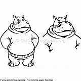 Coloring Pages Hippopotamus Cute sketch template
