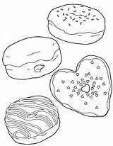 Donut Coloring Donuts Pages Doughnuts Sprinkle Kids Food Clipart Drawing Color Valentine Printable Sheets Heart Print Transparent June Fun Adults sketch template