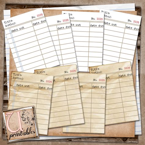 rebeccab designs  printable journaling library cards