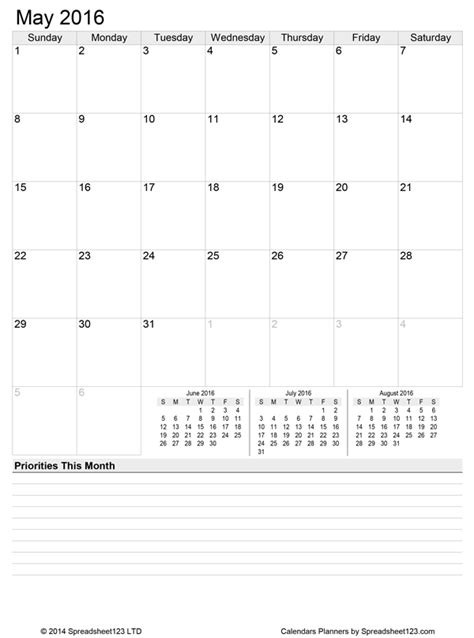 printable monthly calendar planner  excel