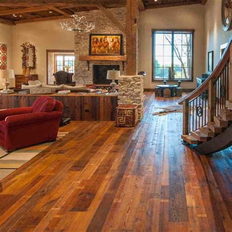reclaimed barn wood floors rustic living room los angeles  rhodium floors