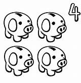 Coloring Piggy Bank Library Clipart Cartoon sketch template