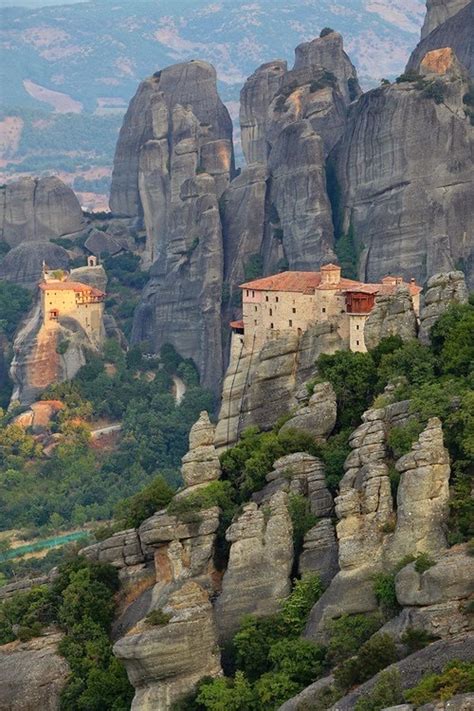 Stunning Views Clifftop Meteora Greece