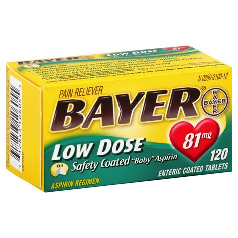 bayer aspirin  dose safety coated baby  mg tablets