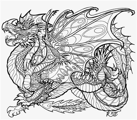 coloring pages  adults difficult dragons gallery mythical dragon