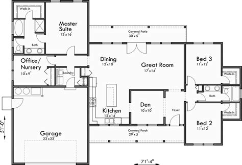 bedroom house plans single story