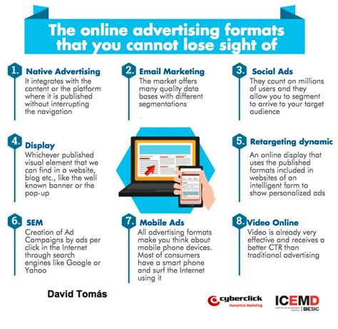 types  digital advertising infographic