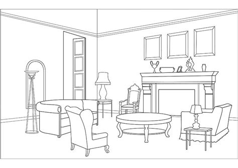 living room coloring pages   print
