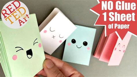 easy mini notebook   sheet  paper  glue mini paper book
