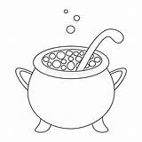 Cauldron Potion Boiling Outline sketch template