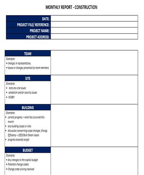 monthly report templates word excel formats