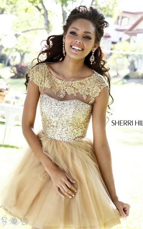 2016 Sexy Prom Gown 2014 A Line Short Prom Dress By Sherri Hill 21217