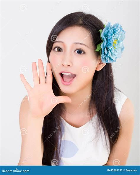 asian girl   spa model  flowers stock photo image