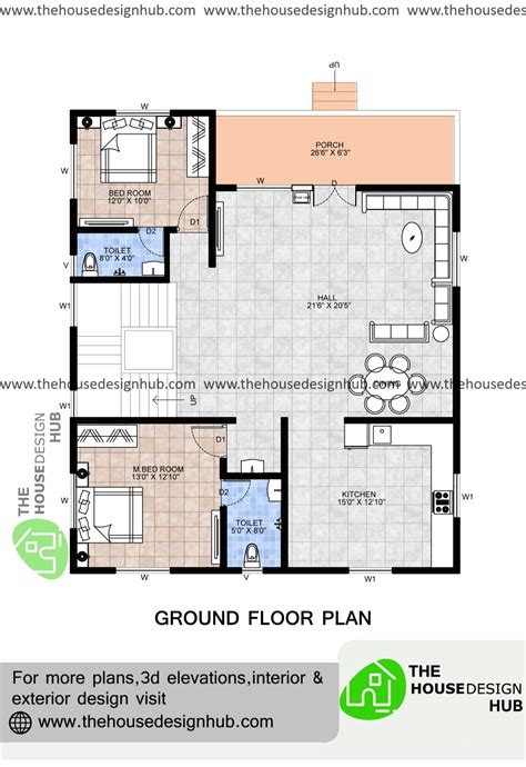 ft bhk modern house plan   sq ft  house design hub