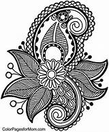 Paisley Mandalas Everfreecoloring Zentangle Colorpagesformom sketch template