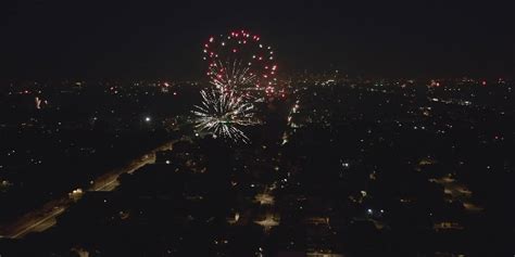 july fireworks captured  drones