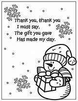 Thank Coloring Poem Snowman Pages Teacher Kids Say Printable Winter Color Gift Preschool Crafts Note Freekidscrafts Fun Teach Children Family sketch template