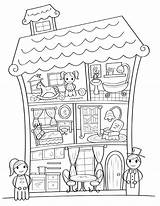 Dollhouse Coloring Pages House Doll Printable Colouring Drawing Kids Paper Book Museprintables Pdf Choose Board Popular sketch template