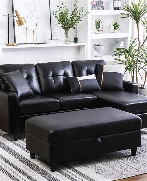 living room sets honbay convertible sectional sofa  ottoman