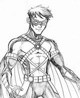 Damian Nightwing Superheroes Kev Janvrin sketch template