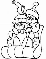 Coloring Pages Winter Sledding Printable January Sled Snow Themed Drawing Obama Michelle Color Theme Kids Nfl Logos Cartoon Print Book sketch template