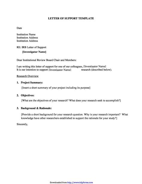 letter  support grant collection letter template collection