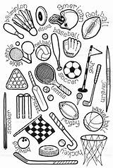 Sports Sport Drawing Drawings Netball Doodles Theme Vector Illustrations Doodle Clip Drawn Hand Coloring Pages Draw Getdrawings Royalty Stock Choose sketch template