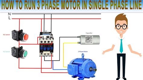 run  phase motor  single phase  wiring capacitor   phase motor  single
