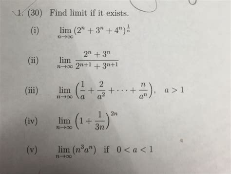 Find Limit If It Exists I Lim N Rightarrow