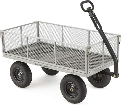 Garden Carts Exclusive Gorilla Carts 6 Cu Gray Steel Utility Cart With
