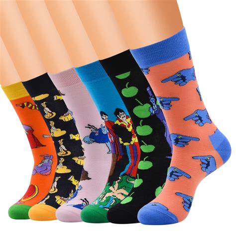 buy  combed cotton men socks colorful jacquard crew happy socks korea funny