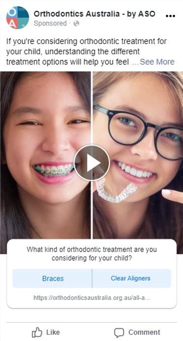 facebook poll ads australian society  orthodontists
