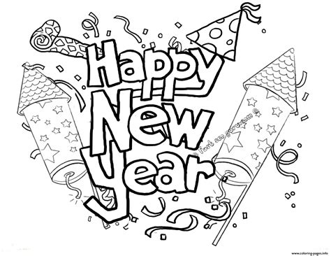 happy  year printable  coloring page printable