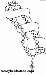 Rosary Tattoo Ribbon Beads Sketch Outline Drawing Bead Tattoos Designs Getdrawings Paintingvalley sketch template