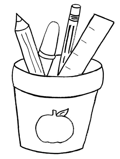 coloring pages school supplies