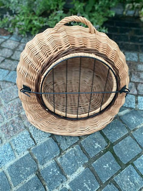 wicker cat carrier woven cat basket basket  animals etsy