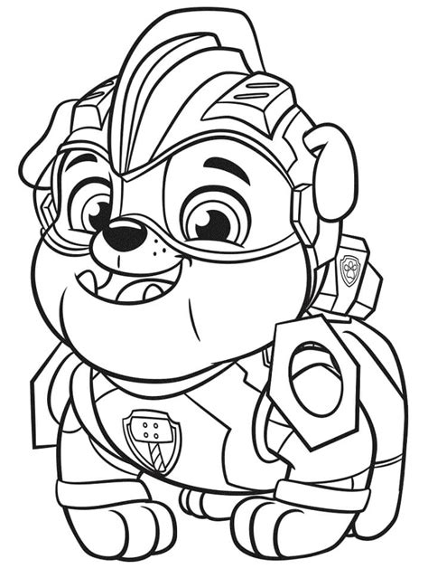 rubble mighty pups coloring page  printable coloring pages  kids